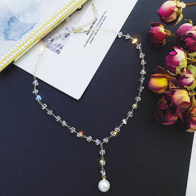 Xianqi net red broken crystal beaded necklace short clavicle chain neck choker temperament wild pearl pendant female
Xianqi net red broken crystal beaded necklace short clavicle chain neck choker temperament wild pearl pendant female