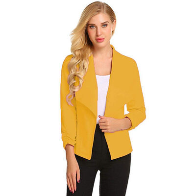 Women Fashion Concise Business Slim Fit Lapel Solid Color All-match Long Sleeve Blazers
Women Fashion Concise Business Slim Fit Lapel Solid Color All-match Long Sleeve Blazers