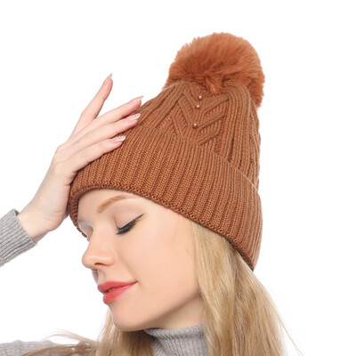 Tailored Fashion Women Curling Button Cap Hat Winter Warm Thickened Knitted Ball Cap
Tailored Fashion Women Curling Button Cap Hat Winter Warm Thickened Knitted Ball Cap