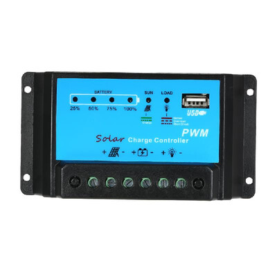 10A Solar Charge Controller Solar Panel Battery Controller PWM 12V24V Intelligent Regulator with USB 5V
10A Solar Charge Controller Solar Panel Battery Controller PWM 12V24V Intelligent Regulator with USB 5V