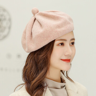 Wholesale new autumn&winter solid-colored fur-tie lady wool knitted painter hat fashion beret
Wholesale new autumn&winter solid-colored fur-tie lady wool knitted painter hat fashion beret
