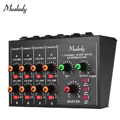 Muslady -228A Compact Size 8-channel MonoStereo Audio Sound Mixer with Reverberation Function 60Hz Frequency Cutting
Muslady -228A Compact Size 8-channel MonoStereo Audio Sound Mixer with Reverberation Function 60Hz Frequency Cutting