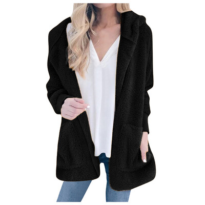 Toponeto Autumn And Winter New Solid Color Plush Hooded Fashion Cardigan Coat Female
Toponeto Autumn And Winter New Solid Color Plush Hooded Fashion Cardigan Coat Female