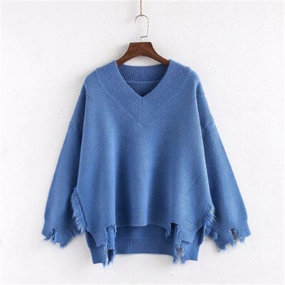 2018 spring&autumn new fringe sweater womens pullover loose Korean version of the v-neck sweater jacket
2018 spring&autumn new fringe sweater womens pullover loose Korean version of the v-neck sweater jacket