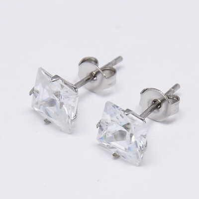 Cubic Zirconia Ear Studs with Stainless Steel Base Stainless Steel Color 4x4mm Pin 07mm
Cubic Zirconia Ear Studs with Stainless Steel Base Stainless Steel Color 4x4mm Pin 07mm