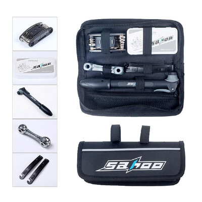 SAHOO Bicycle Cycling Riding Kit Tyre Repair Kit 16 in 1 Multi-Tool Set Kits With Mini Portable Pump
SAHOO Bicycle Cycling Riding Kit Tyre Repair Kit 16 in 1 Multi-Tool Set Kits With Mini Portable Pump
