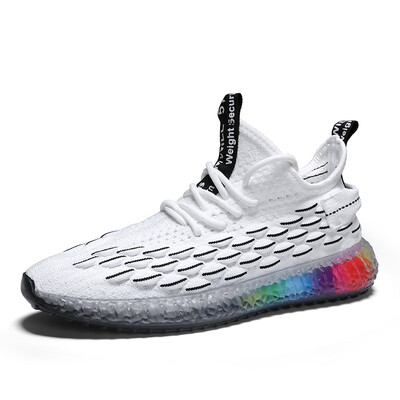 Mens shoes trend breathable rainbow bottom fish scales flying woven mesh casual sports running shoes
Mens shoes trend breathable rainbow bottom fish scales flying woven mesh casual sports running shoes