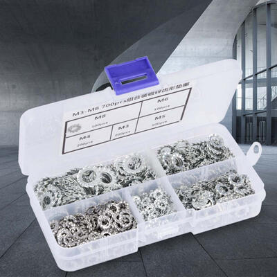 Greensen 700pcs Galvanized Serrated Toothed Lock Washer Flat Set Fastening Tool M3M4M5M6M8
Greensen 700pcs Galvanized Serrated Toothed Lock Washer Flat Set Fastening Tool M3M4M5M6M8