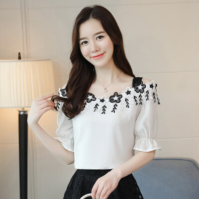 Chiffon Blouse Fashion Women Off Shoulder Blouse Sweet Girl Butterfly Sleeve Slash Neck Female Blouse
Chiffon Blouse Fashion Women Off Shoulder Blouse Sweet Girl Butterfly Sleeve Slash Neck Female Blouse
