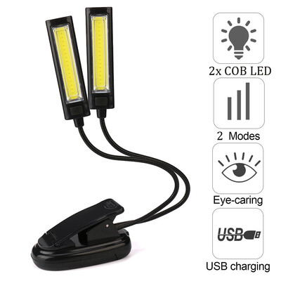 Gobestart Flexible USB Clip-On 2x COB LED Light Reading Study Desk Table Lamp Rechargeable
Gobestart Flexible USB Clip-On 2x COB LED Light Reading Study Desk Table Lamp Rechargeable