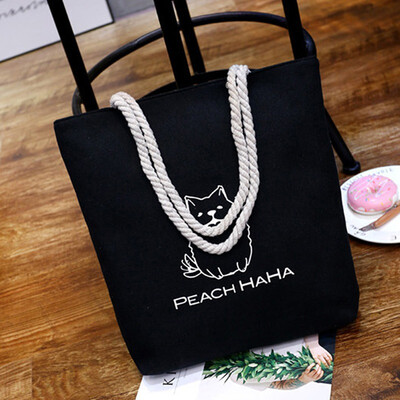 Hot Fashion Letter Print Canvas Tote Bag Shoulder Handbag With Hemp Ropes for Women Girls
Hot Fashion Letter Print Canvas Tote Bag Shoulder Handbag With Hemp Ropes for Women Girls