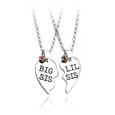 2Pcs Set Broken Heart Pendant Best Friends Big Sisters Little Sister Sterling Silver Rainbow Rhinestone Necklace Jewelry Set
2Pcs Set Broken Heart Pendant Best Friends Big Sisters Little Sister Sterling Silver Rainbow Rhinestone Necklace Jewelry Set