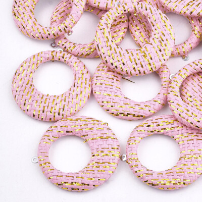 Handmade Raffia Woven Pendants with Iron & Aluminum Findings&Metallic Cord Flat Round Platinum Pink 435x405x5mm Hole
Handmade Raffia Woven Pendants with Iron & Aluminum Findings&Metallic Cord Flat Round Platinum Pink 435x405x5mm Hole