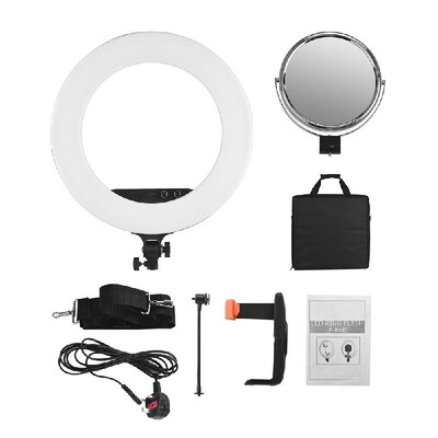 Andoer 18inch LED Video Ring Light Fill-in Lamp Studio Photography Lighting 80W Dimmable 3200K-5800K Bi-color with Mirror Phone
Andoer 18inch LED Video Ring Light Fill-in Lamp Studio Photography Lighting 80W Dimmable 3200K-5800K Bi-color with Mirror Phone