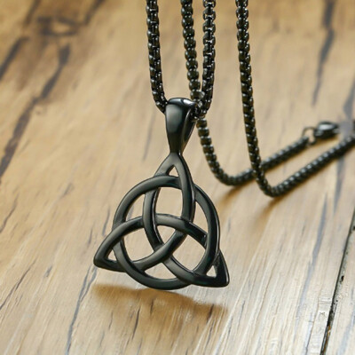 Unisex Black Celtic Irish Triquetra Knot Pendant Necklace Simple Alloy Trigonometric Necklace
Unisex Black Celtic Irish Triquetra Knot Pendant Necklace Simple Alloy Trigonometric Necklace