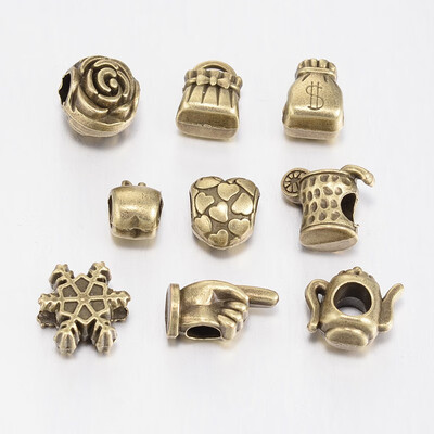Mixed Shape Tibetan Style Alloy Large Hole European Beads Antique Bronze 1116x813x78mm Hole 455mm about 40pcs100g
Mixed Shape Tibetan Style Alloy Large Hole European Beads Antique Bronze 1116x813x78mm Hole 455mm about 40pcs100g