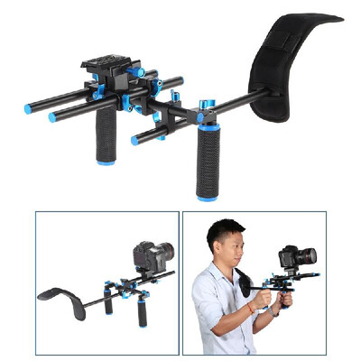 Aluminum Alloy Video Shoulder Mount Support Rig Stabilizer with 14" Screw Mount Slider 15mm Rod Double-hand Handgrip Set C-shaped
Aluminum Alloy Video Shoulder Mount Support Rig Stabilizer with 14" Screw Mount Slider 15mm Rod Double-hand Handgrip Set C-shaped