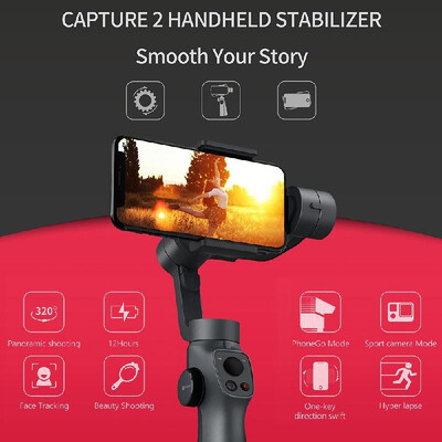 FUNSNAP Capture 2 3-Axis Handheld Gimbal Stabilizer Time Lapse Face Tacking for Smart Phone iPhone Samsung Xiaomi Huawei
FUNSNAP Capture 2 3-Axis Handheld Gimbal Stabilizer Time Lapse Face Tacking for Smart Phone iPhone Samsung Xiaomi Huawei