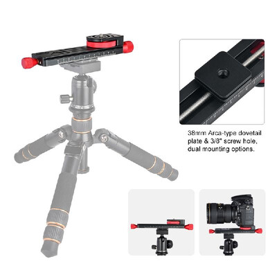 Andoer W-160 Aluminum Alloy 2-Way Macro Focusing Rail Slider Plate Close-up Photography Tripod Head with 14" Screw for Canon Niko
Andoer W-160 Aluminum Alloy 2-Way Macro Focusing Rail Slider Plate Close-up Photography Tripod Head with 14" Screw for Canon Niko