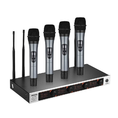 Professional 4 Channel VHF Wireless Handheld Microphone System 4 Microphones 1 Wireless Receiver 635mm Audio Cable Power Adapter
Professional 4 Channel VHF Wireless Handheld Microphone System 4 Microphones 1 Wireless Receiver 635mm Audio Cable Power Adapter