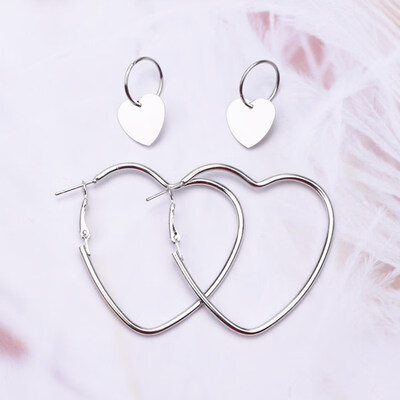 EK118 2Pais Double Heart Hoop Earrings for women Geometric Hanging Earrings Female Fashion Modern Jewelry Oorbellen Accessories
EK118 2Pais Double Heart Hoop Earrings for women Geometric Hanging Earrings Female Fashion Modern Jewelry Oorbellen Accessories