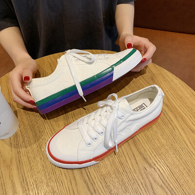 White shoes female summer rainbow shoes mandarin duck board shoes students Korean version of Joker ulzzang canvas shoes
White shoes female summer rainbow shoes mandarin duck board shoes students Korean version of Joker ulzzang canvas shoes
