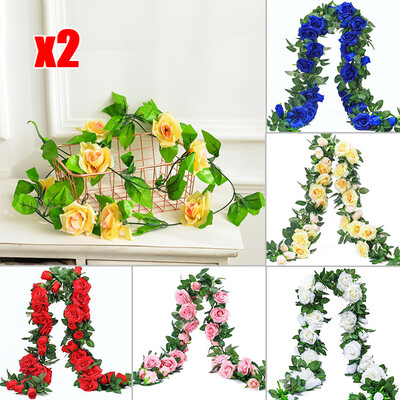 2PC Artificial Rose Vine Silk Flower Garland Hanging Basket Plant Home WallDecor
2PC Artificial Rose Vine Silk Flower Garland Hanging Basket Plant Home WallDecor