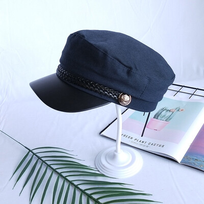 Womens Hat Spring&Summer Tide Korean Black Flat Top Cap Personality Hip Hop Street Bailey Octagon Navy Hat Women Autumn
Womens Hat Spring&Summer Tide Korean Black Flat Top Cap Personality Hip Hop Street Bailey Octagon Navy Hat Women Autumn