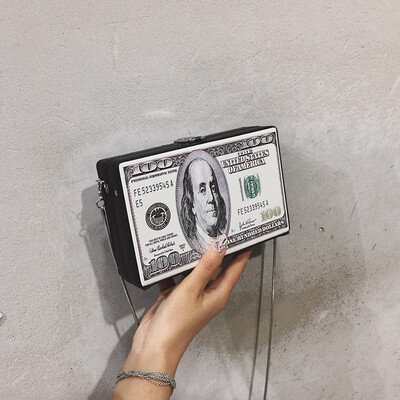 Womens bag new wave personality creative dollar bill box small square bag girl chain shoulder bag Messenger bag
Womens bag new wave personality creative dollar bill box small square bag girl chain shoulder bag Messenger bag