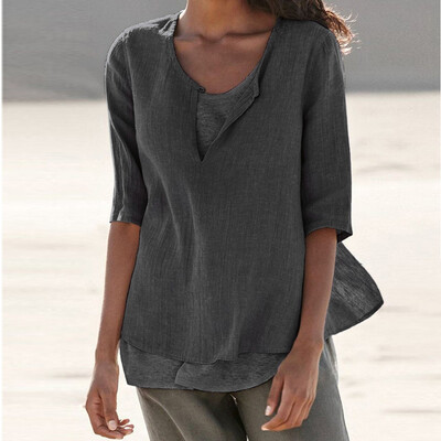 Starmoon Womens Loose Linen Casual Button V Neck Plus Size Solid Shirt Blouse Tunic Tops
Starmoon Womens Loose Linen Casual Button V Neck Plus Size Solid Shirt Blouse Tunic Tops