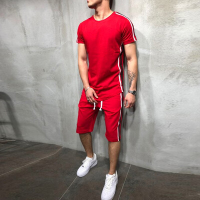Toponeto Mens Summer Leisure Stripe Color Collision Short Sleeve Shorts Sports Thin Sets
Toponeto Mens Summer Leisure Stripe Color Collision Short Sleeve Shorts Sports Thin Sets