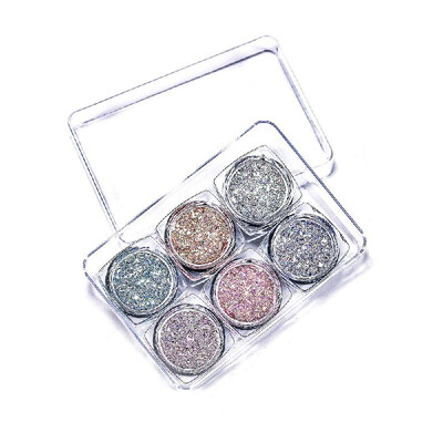 6 ColorsSet Eyes Glitter Sequins Iridescent Flakes Shiny Gel Cosmetic Chunky Glitter for Eye Shadow Body Nail Lips Face Hair Glit
6 ColorsSet Eyes Glitter Sequins Iridescent Flakes Shiny Gel Cosmetic Chunky Glitter for Eye Shadow Body Nail Lips Face Hair Glit