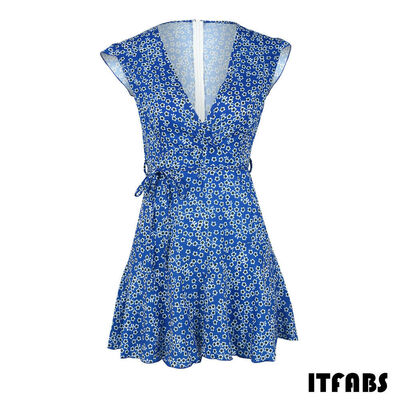 Summer Women Short Sleeve Loose V-neck Mini Dress Ladies Summer Ruffle Shirt Dress Holiday Beach Tops
Summer Women Short Sleeve Loose V-neck Mini Dress Ladies Summer Ruffle Shirt Dress Holiday Beach Tops