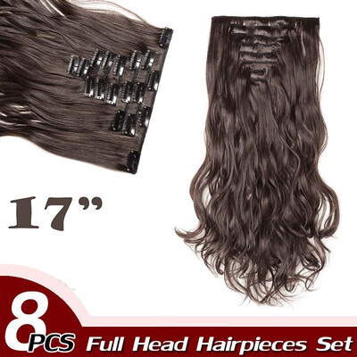 Full Head Clip Synthetic in Hair Extensions 8 Piece 18 Clips Hairpiece Long Wave Curly Straight for Women
Full Head Clip Synthetic in Hair Extensions 8 Piece 18 Clips Hairpiece Long Wave Curly Straight for Women