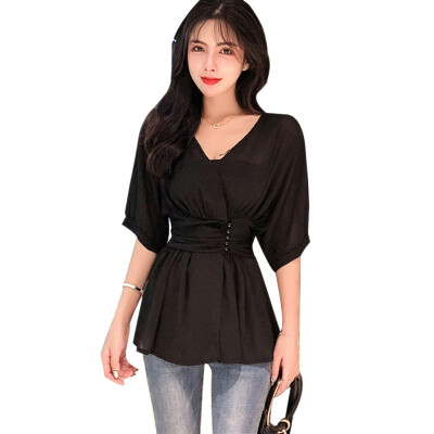 Women Solid Slim Waist Short Sleeve Women Blouse Casual V-Neck Chiffon Blouses Shirts 2019 New Fashion Chic Shirts Tops
Women Solid Slim Waist Short Sleeve Women Blouse Casual V-Neck Chiffon Blouses Shirts 2019 New Fashion Chic Shirts Tops
