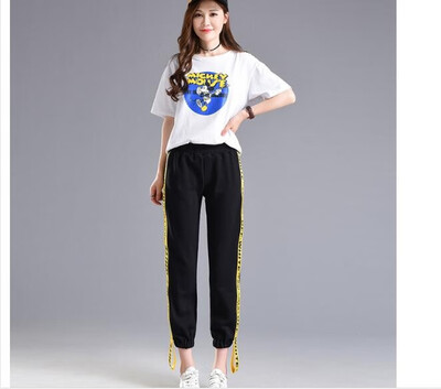 Spring Autumn Fall Letter Side-stripe Pants Female -2XL Loose Elastic Waist Women Pants Summer Hip Hop Clothes Korean Trousers
Spring Autumn Fall Letter Side-stripe Pants Female -2XL Loose Elastic Waist Women Pants Summer Hip Hop Clothes Korean Trousers