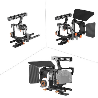 Andoer C500 Aluminum Alloy Camera Camcorder Video Cage Rig Kit Film Making System w Matte Box Follow Focus Handle 15mm Rod
Andoer C500 Aluminum Alloy Camera Camcorder Video Cage Rig Kit Film Making System w Matte Box Follow Focus Handle 15mm Rod