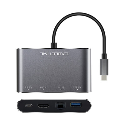 Cabletime 4-in-1 USB C to HDMI USB 30 Hub Adapter Lan RJ45 Network Type C to Ethernet Adapter with HDMI 4K Port for HDTV Projecto
Cabletime 4-in-1 USB C to HDMI USB 30 Hub Adapter Lan RJ45 Network Type C to Ethernet Adapter with HDMI 4K Port for HDTV Projecto