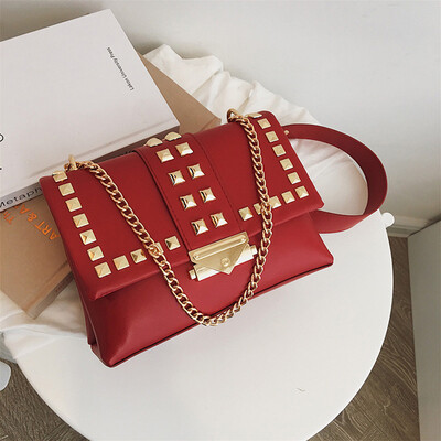 Tailored Womens Fashion All-purpose Rivet Small Square Bag Single Shoulder Messenger Bag
Tailored Womens Fashion All-purpose Rivet Small Square Bag Single Shoulder Messenger Bag