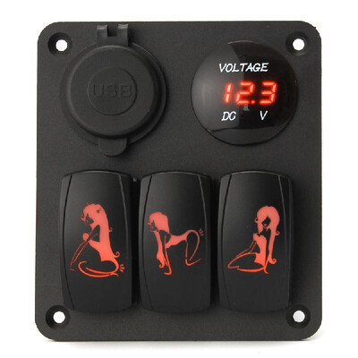 Marine Boat Switch Combination Car Panel 3 Gang LED Rocker Switch Panel Dual USB Ports Voltmeter
Marine Boat Switch Combination Car Panel 3 Gang LED Rocker Switch Panel Dual USB Ports Voltmeter