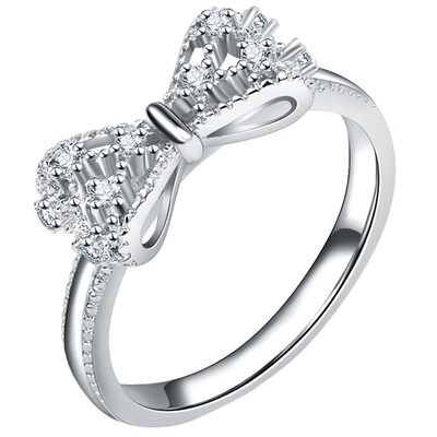 New Platinum Elegant Finger Bow Crystal Ring Diamond Wedding Engaged Rings Jewelry For Women
New Platinum Elegant Finger Bow Crystal Ring Diamond Wedding Engaged Rings Jewelry For Women
