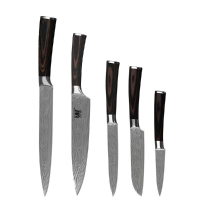 Stainless steel dark brown color wooden handle big wave Damascus peel universal 5 piece set kitchen cutter
Stainless steel dark brown color wooden handle big wave Damascus peel universal 5 piece set kitchen cutter