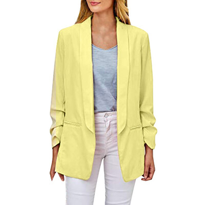 Toponeto Womens Casual Blazer Ruched Long Sleeve Open Front Fit Office Cardigan Jacket
Toponeto Womens Casual Blazer Ruched Long Sleeve Open Front Fit Office Cardigan Jacket