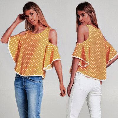 Nomeni Womens Off The Shoulder Polka Dot T Shirt O Neck Butterfly Sleeve Top Blouse
Nomeni Womens Off The Shoulder Polka Dot T Shirt O Neck Butterfly Sleeve Top Blouse