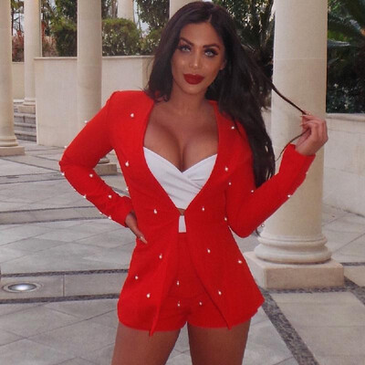 Sexy Women Embellished Pearl Blazer Set Two Piece Outfits Long Sleeve OL Work Wear Short Overalls Tracksuits
Sexy Women Embellished Pearl Blazer Set Two Piece Outfits Long Sleeve OL Work Wear Short Overalls Tracksuits