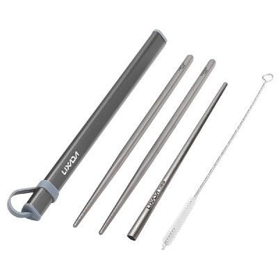 Lixada Camping Cutlery Set Titanium Chopsticks Drinking Straw Cleaning Brush with Aluminum Storage Tube Case for Outdoor Traveling
Lixada Camping Cutlery Set Titanium Chopsticks Drinking Straw Cleaning Brush with Aluminum Storage Tube Case for Outdoor Traveling