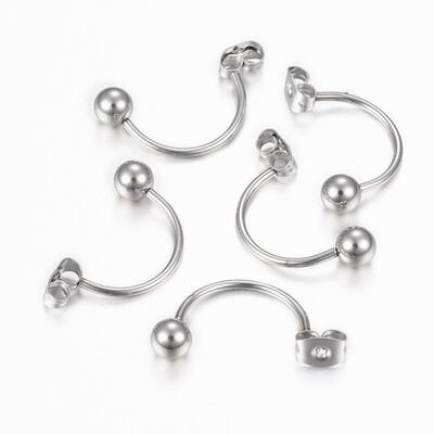304 Stainless Steel Ear Nut Earring Backs with Round Ball Beads Stainless Steel Color 23x5mm Pin 1mm
304 Stainless Steel Ear Nut Earring Backs with Round Ball Beads Stainless Steel Color 23x5mm Pin 1mm