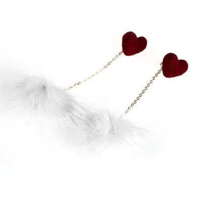 Sweet Cute Love Heart Mink Hair Ball Earrings Female Korean Version Earrings Taseel Pendant Earring Women Jewelry
Sweet Cute Love Heart Mink Hair Ball Earrings Female Korean Version Earrings Taseel Pendant Earring Women Jewelry