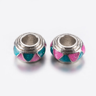 Alloy Enamel European Beads Large Hole Beads Rondelle with Triangle Platinum Colorful 12x65mm Hole 5mm
Alloy Enamel European Beads Large Hole Beads Rondelle with Triangle Platinum Colorful 12x65mm Hole 5mm