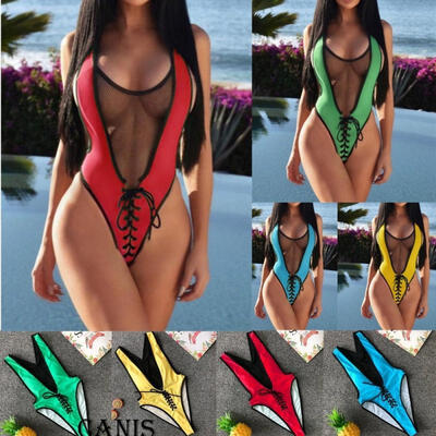Women Sexy One Piece Mesh Bikini Splicing Padded Backless Swimsuit Bandage Swimwear NEW
Women Sexy One Piece Mesh Bikini Splicing Padded Backless Swimsuit Bandage Swimwear NEW